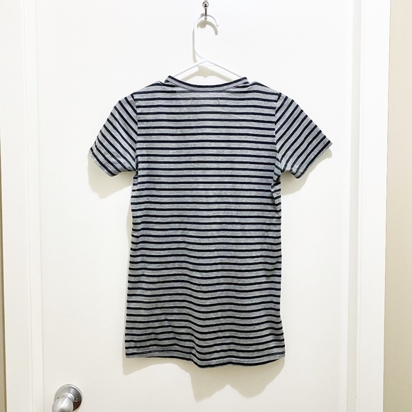 JNBY Striped Crew Neck T Shirt Black Grey M - Picture 2 of 7